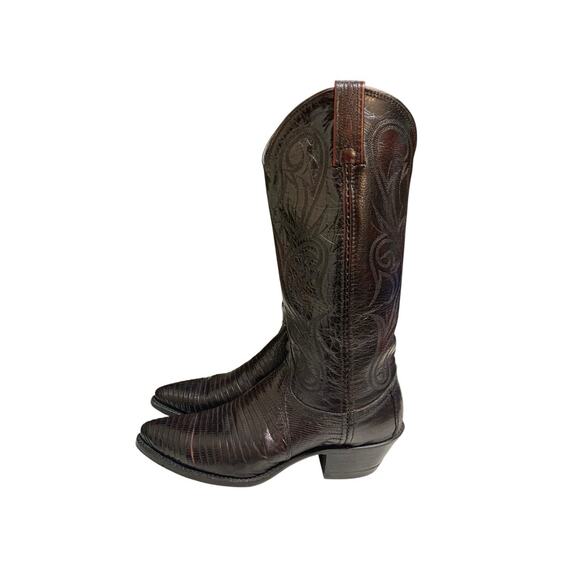 El Paso Dan Post Cowboy Boots Women’s Western Size 7 M Winston Lizard READ main image 16